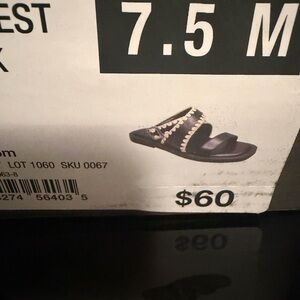 New ANA Black and tan Slide Sandals7.5